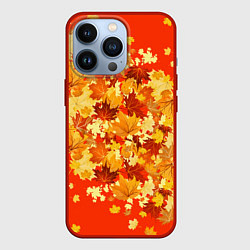 Чехол для iPhone 13 Pro Кленовый листопад, цвет: 3D-красный