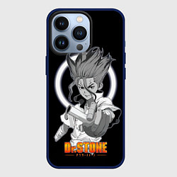 Чехол для iPhone 13 Pro Сенку с колбой - Доктор Стоун, цвет: 3D-тёмно-синий