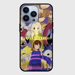 Чехол для iPhone 13 Pro FRISK UNDERTALE, ALL HEROES GAME, цвет: 3D-черный