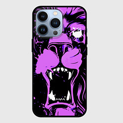 Чехол для iPhone 13 Pro Neon pink lion, цвет: 3D-черный