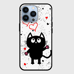 Чехол для iPhone 13 Pro Влюблённый котик Cat Love, цвет: 3D-черный