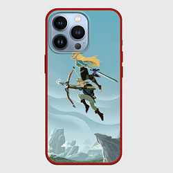Чехол для iPhone 13 Pro Зельда и Линк, цвет: 3D-красный