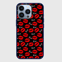 Чехол для iPhone 13 Pro Kiss поцелуи, цвет: 3D-тёмно-синий