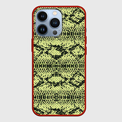 Чехол для iPhone 13 Pro Крокодиловая кожа, цвет: 3D-красный