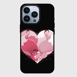 Чехол для iPhone 13 Pro Сердце Две Кицуне, цвет: 3D-черный