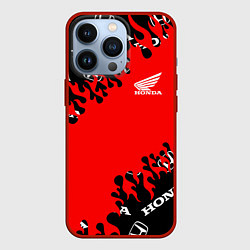Чехол iPhone 13 Pro Honda нарисованный огонь