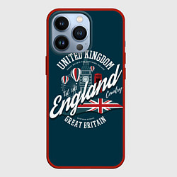 Чехол для iPhone 13 Pro Англия England, цвет: 3D-красный