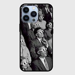 Чехол для iPhone 13 Pro Люди смотрят кино в 3d очках, цвет: 3D-черный