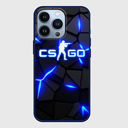 Чехол для iPhone 13 Pro КС ГО - 3D ПЛИТЫ, цвет: 3D-тёмно-синий