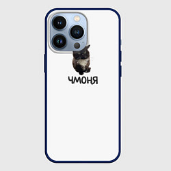 Чехол для iPhone 13 Pro Кот чмоня, цвет: 3D-тёмно-синий