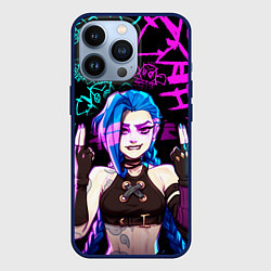 Чехол для iPhone 13 Pro JINX ДЖИНКС NEON PATTERN, цвет: 3D-тёмно-синий
