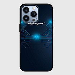 Чехол для iPhone 13 Pro Cyberpunk Неоновая микросхема, цвет: 3D-черный