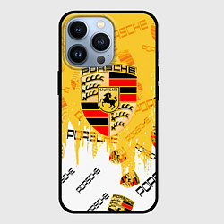Чехол для iPhone 13 Pro Porsche порше паттерн, цвет: 3D-черный