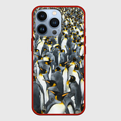 Чехол для iPhone 13 Pro Пингвины Penguins, цвет: 3D-красный