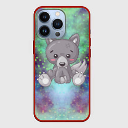 Чехол для iPhone 13 Pro Маленький серый волк, цвет: 3D-красный