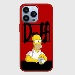 Чехол для iPhone 13 Pro Гомер и пиво Симпсоны Simpsons, цвет: 3D-красный