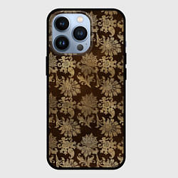 Чехол для iPhone 13 Pro Ретро узоры - паттерн цветы, цвет: 3D-черный