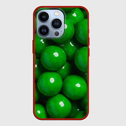 Чехол iPhone 13 Pro Крупный зеленый горошек