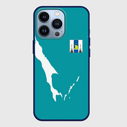Чехол для iPhone 13 Pro Сахалин герб, цвет: 3D-тёмно-синий