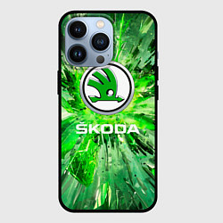 Чехол для iPhone 13 Pro SKODA abstraction, цвет: 3D-черный