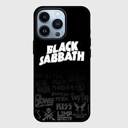 Чехол для iPhone 13 Pro Black Sabbath логотипы рок групп, цвет: 3D-черный