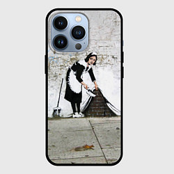 Чехол iPhone 13 Pro Banksy - Бэнкси уборщица