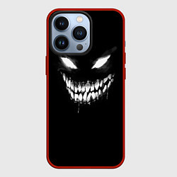 Чехол для iPhone 13 Pro Неоновое лицо монстра, цвет: 3D-красный