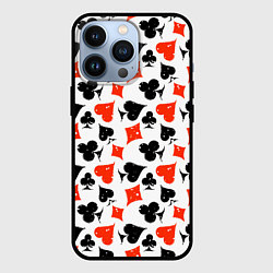 Чехол для iPhone 13 Pro Пика, Черва, Крестя, Бубна, цвет: 3D-черный