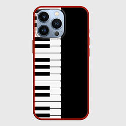 Чехол для iPhone 13 Pro Черно-Белое Пианино Piano, цвет: 3D-красный