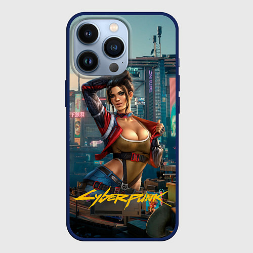 Чехол iPhone 13 Pro Panam Cyberpunk2077 18 / 3D-Тёмно-синий – фото 1