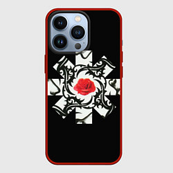 Чехол для iPhone 13 Pro RHCP Logo Red Rose, цвет: 3D-красный