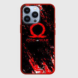 Чехол для iPhone 13 Pro God of war брызги, цвет: 3D-красный