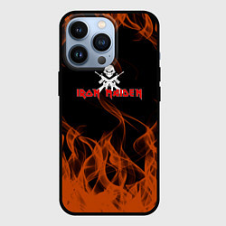 Чехол для iPhone 13 Pro Iron maiden огонёк, цвет: 3D-черный