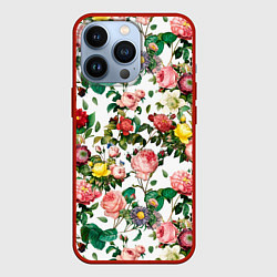 Чехол для iPhone 13 Pro Узор из летних роз Summer Roses Pattern, цвет: 3D-красный