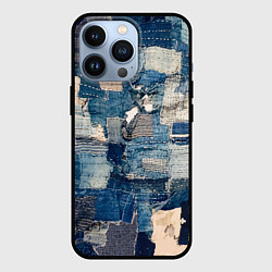 Чехол для iPhone 13 Pro Patchwork Jeans Осень Зима 2023, цвет: 3D-черный