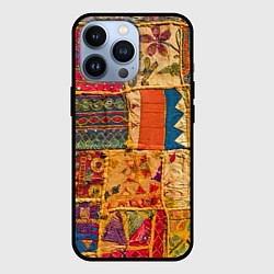 Чехол для iPhone 13 Pro Пэчворк Лоскутное одеяло Patchwork Quilt, цвет: 3D-черный