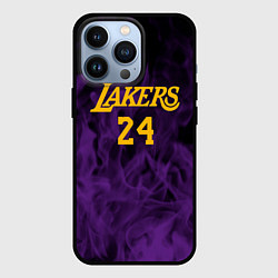 Чехол для iPhone 13 Pro Lakers 24 фиолетовое пламя, цвет: 3D-черный