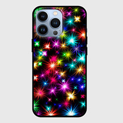 Чехол для iPhone 13 Pro ЦВЕТНЫЕ ЗВЕЗДЫ COLORED STARS, цвет: 3D-черный