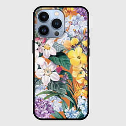 Чехол для iPhone 13 Pro Цветы Красочный Лакфиоль, цвет: 3D-черный