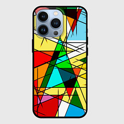 Чехол для iPhone 13 Pro ЦВЕТНОЙ ВИТРАЖ, цвет: 3D-черный