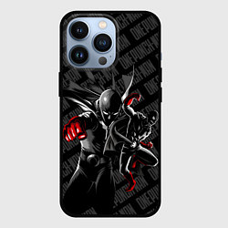 Чехол для iPhone 13 Pro Ванпанчмен в черных тонах, цвет: 3D-черный