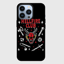 Чехол для iPhone 13 Pro HELLFIRE CLUB STRANGER THINGS, цвет: 3D-черный
