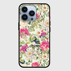 Чехол для iPhone 13 Pro Цветы Винтажные Розы, цвет: 3D-черный