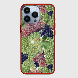 Чехол для iPhone 13 Pro Кисти Винограда, цвет: 3D-красный