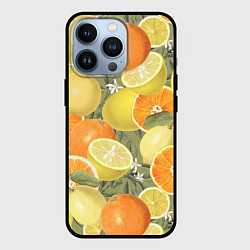 Чехол для iPhone 13 Pro Апельсины и Лимоны, цвет: 3D-черный