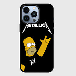 Чехол для iPhone 13 Pro Metallica Гомер Симпсон рокер, цвет: 3D-черный