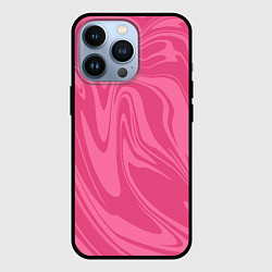 Чехол для iPhone 13 Pro РОЗОВЫЕ РАЗВОДЫ КРАСКИ МРАМОРНЫЙ, цвет: 3D-черный