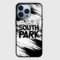 Чехол для iPhone 13 Pro Южный парк - персонажи и логотип South Park, цвет: 3D-черный