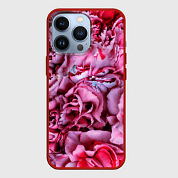 Чехол для iPhone 13 Pro Гвоздики, цвет: 3D-красный