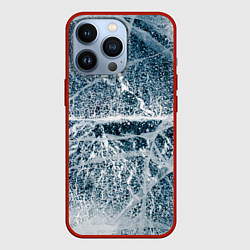 Чехол для iPhone 13 Pro Потрескавшийся лед, цвет: 3D-красный